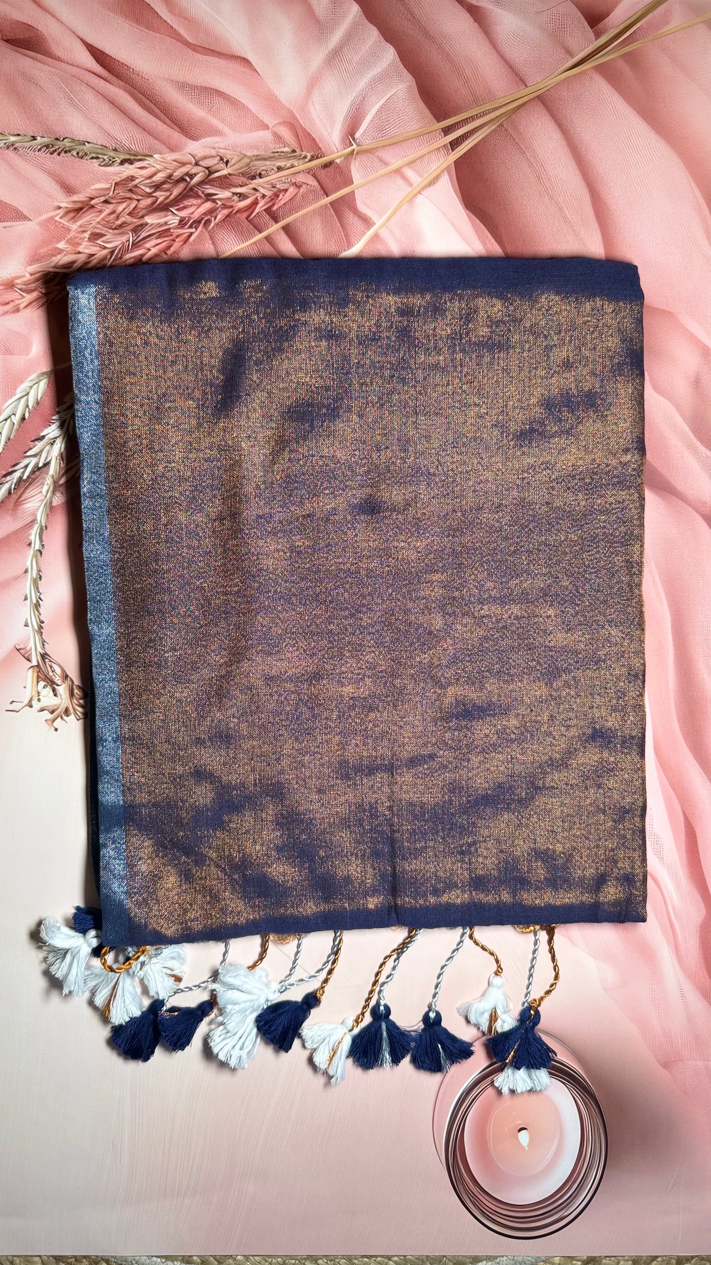 Swarna tissue saree with tassels