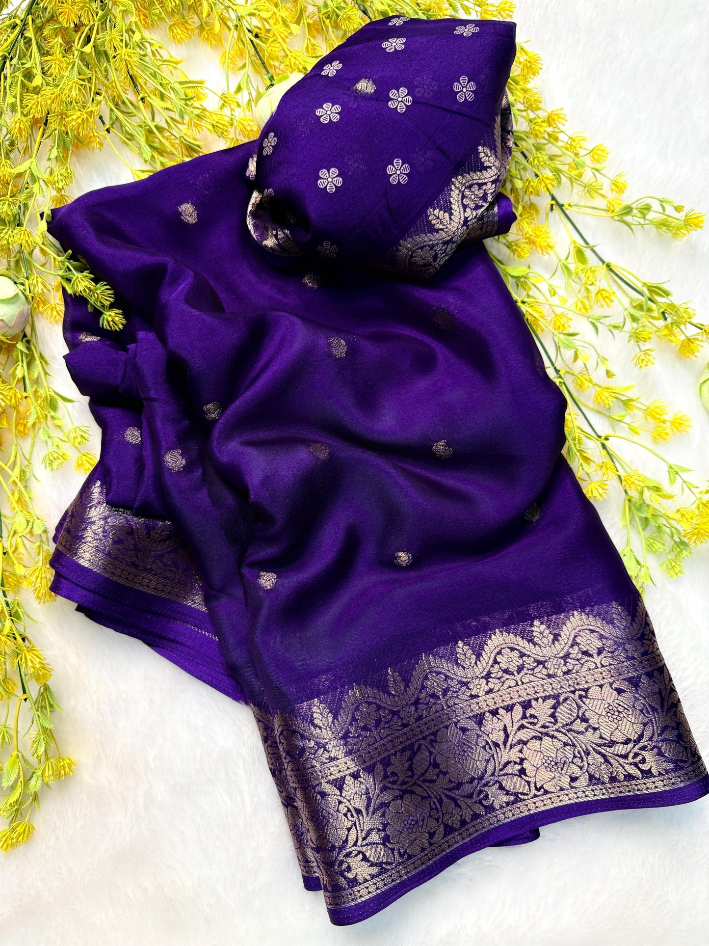 Crepe Silk with Premium Jacquard Zari
