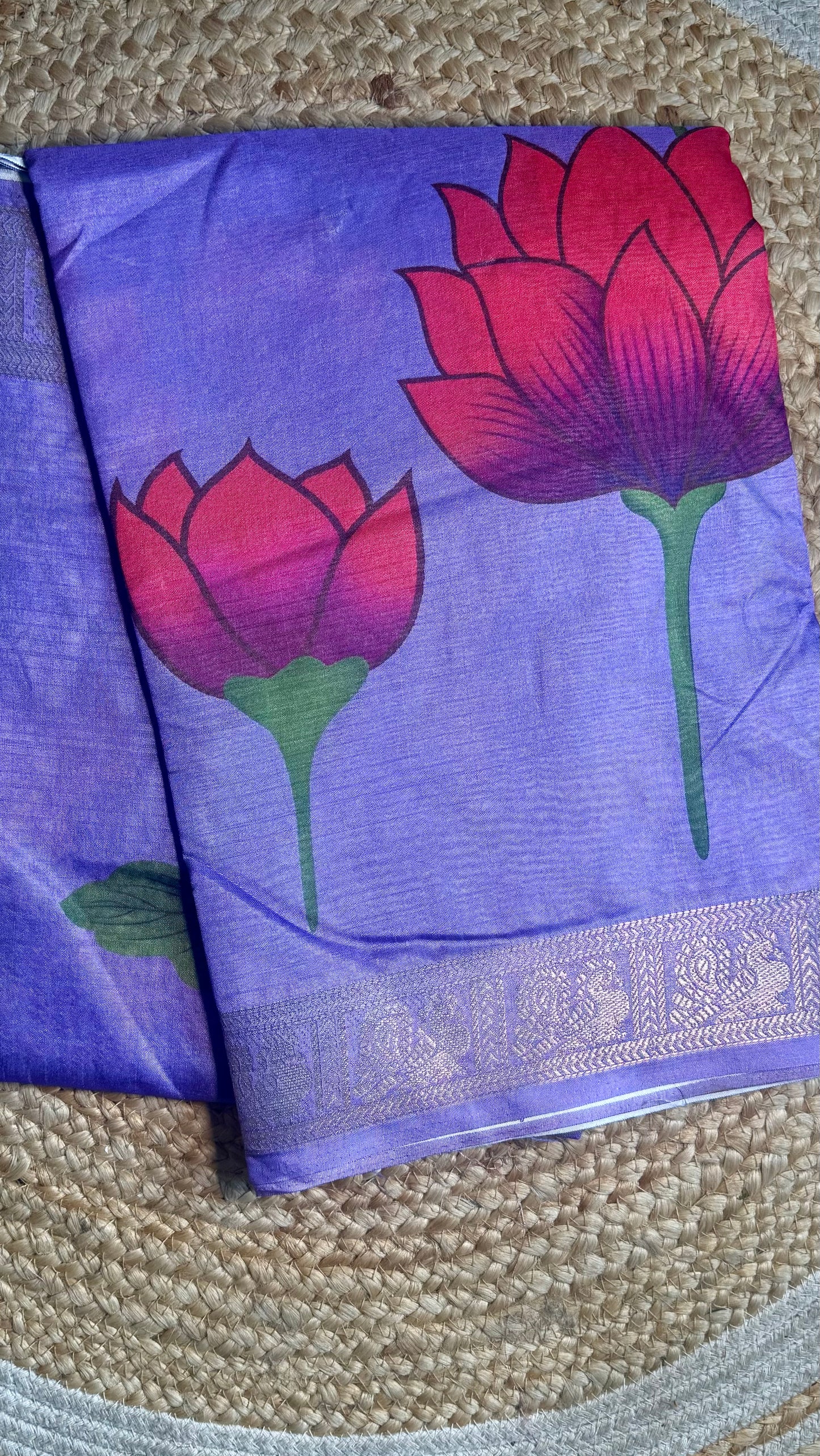 Lotus linen silk cotton saree