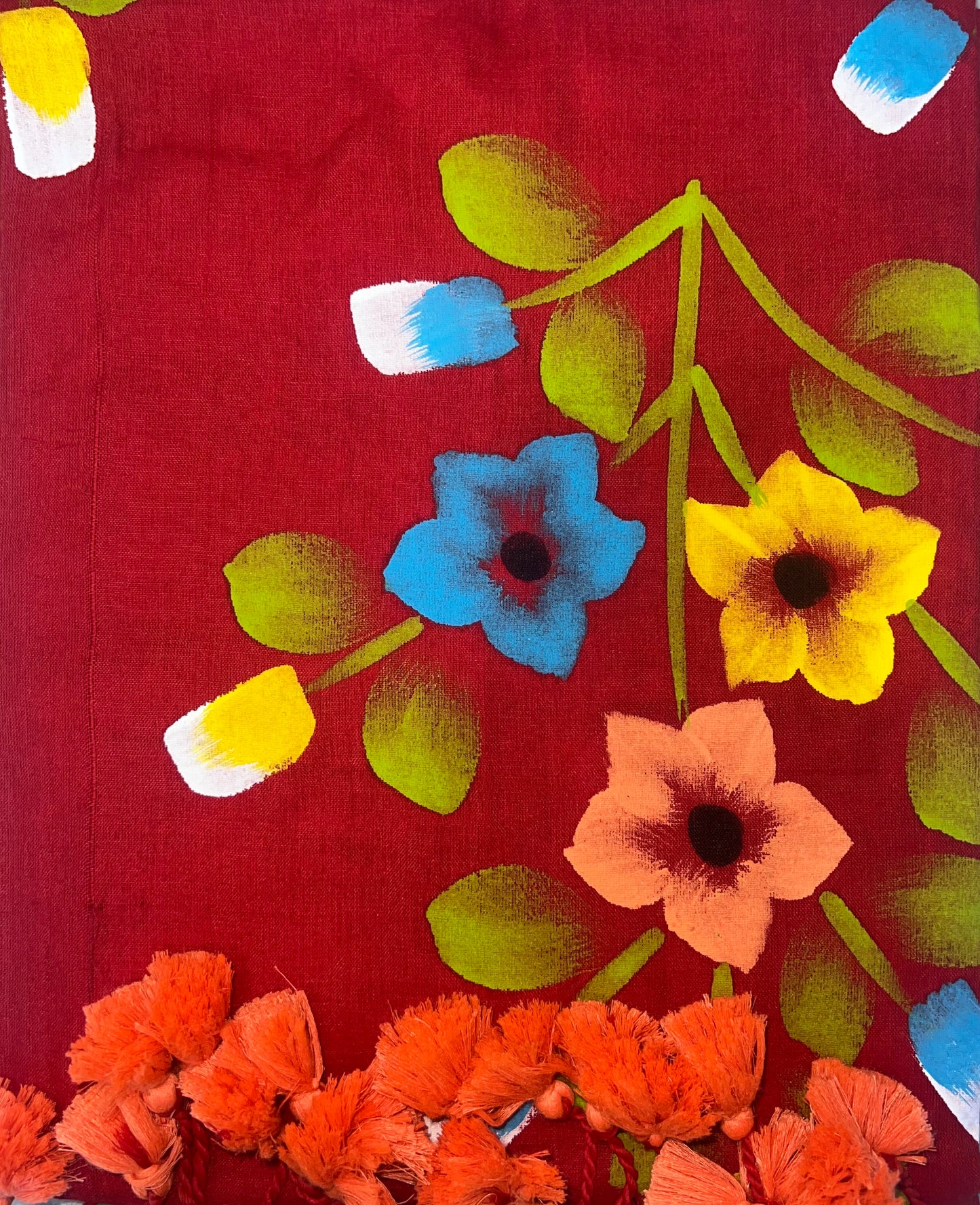 Khadi Cotton Hand Painted Floral pattern