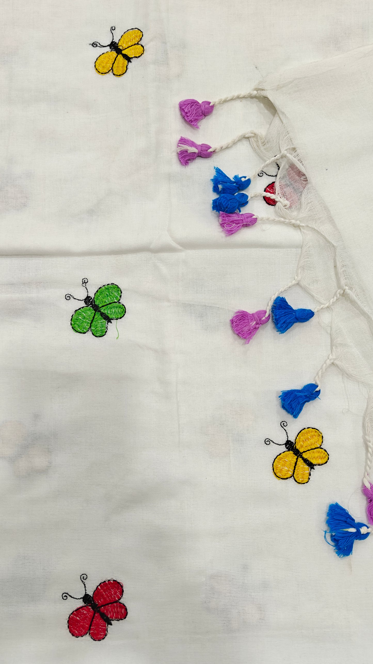 Mul Cotton Butterfly Embroidery
