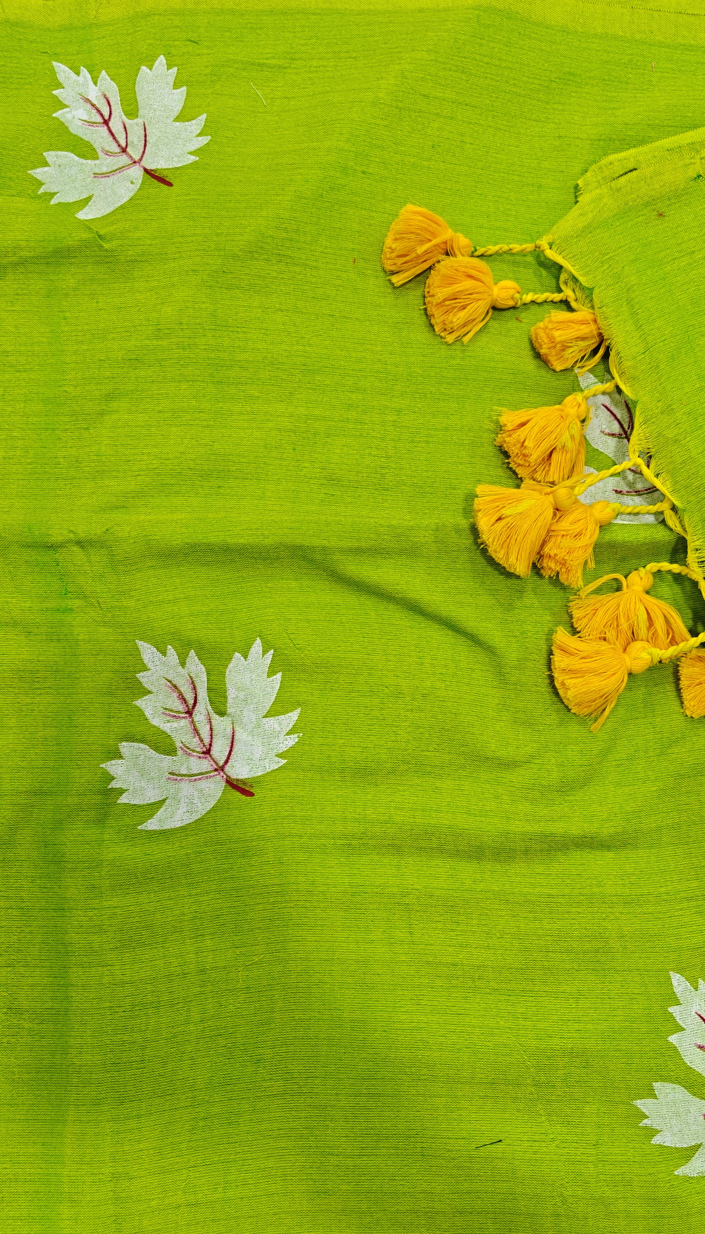 Khadi Cotton Hand Painted Leaf