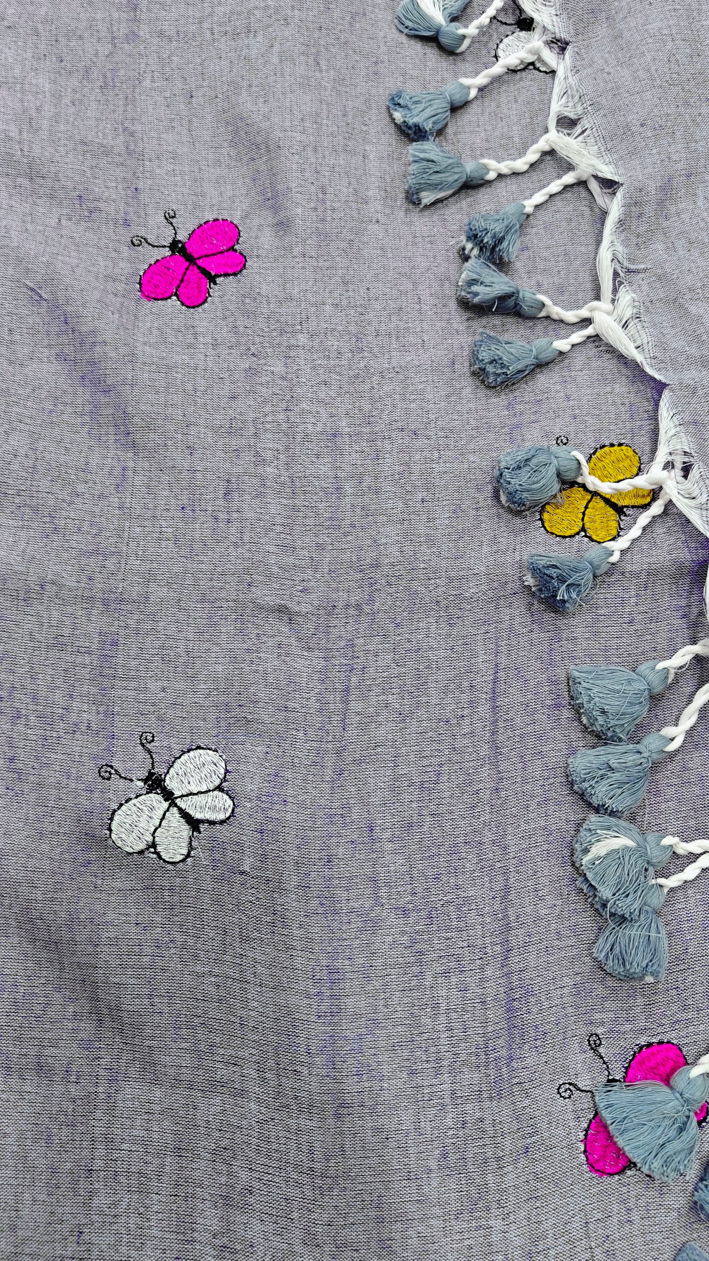 Mul Cotton Butterfly Embroidery