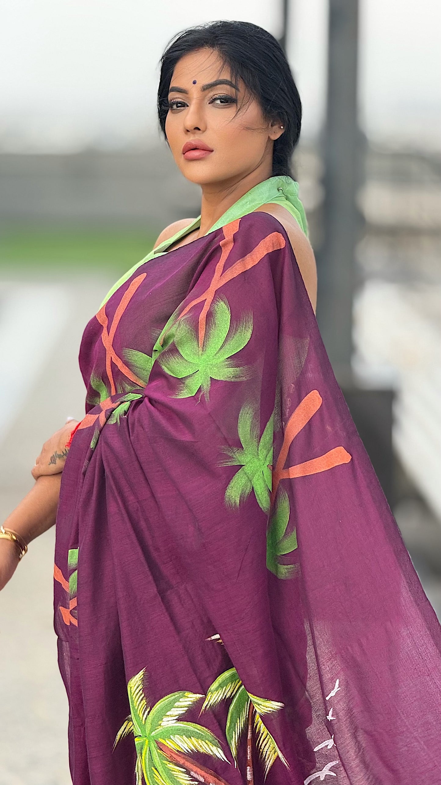 Khadi Cotton Hand painted Tree