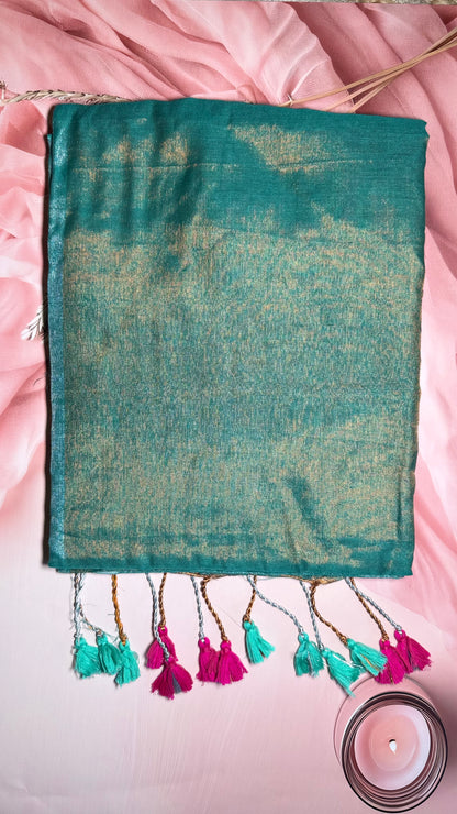 Swarna tissue saree with tassels