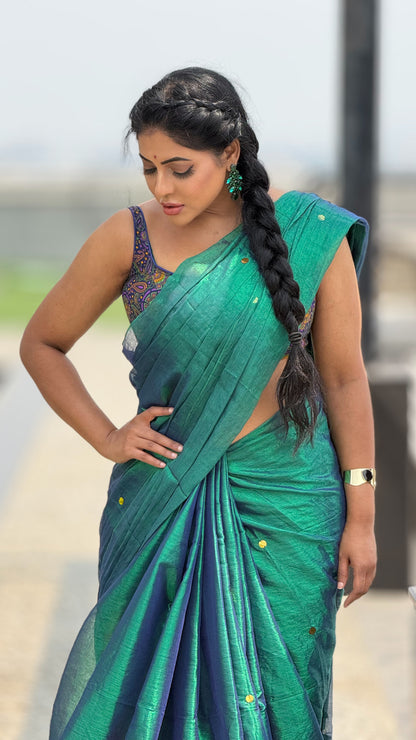 Raga tissue peacock saree