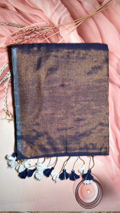 Swarna tissue saree with tassels