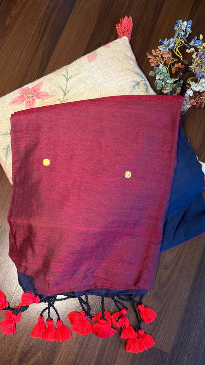 Two tone Khadi cotton with sequin