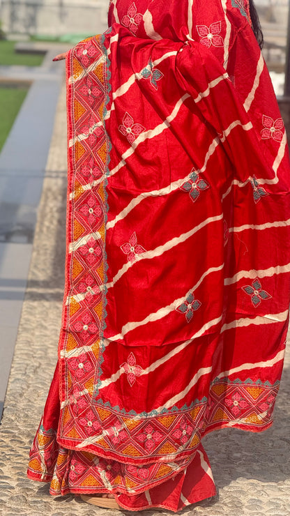 Kutchi embroidery saree