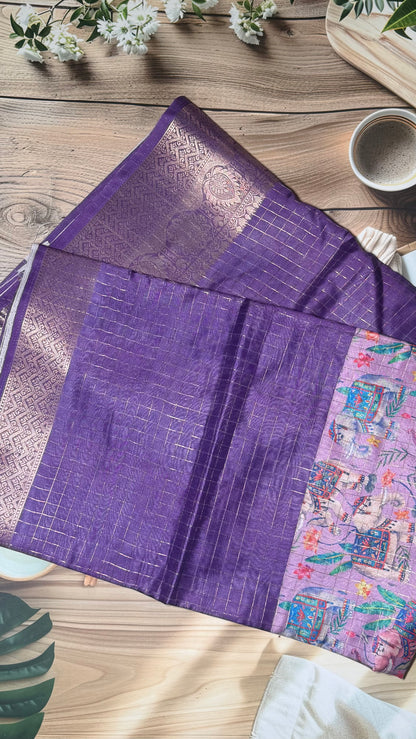 Mangalagiri check and flowers saree
