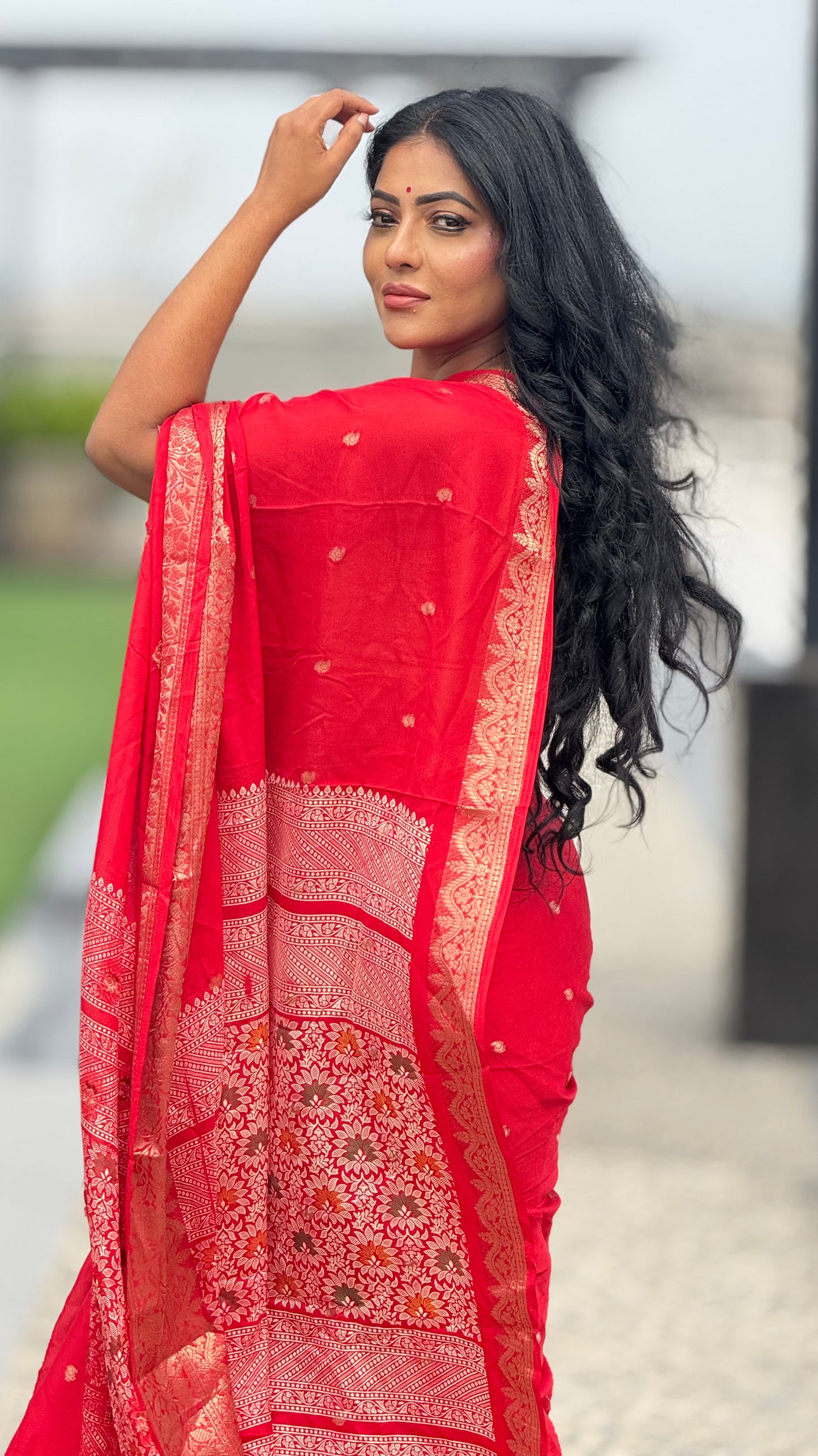 Crepe Silk with Premium Jacquard Zari