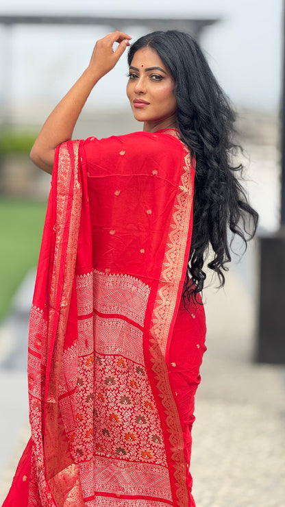 Crepe Silk with Premium Jacquard Zari