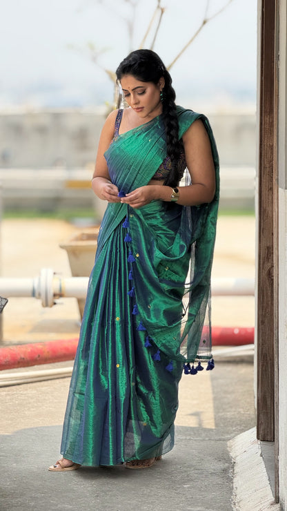 Raga tissue peacock saree
