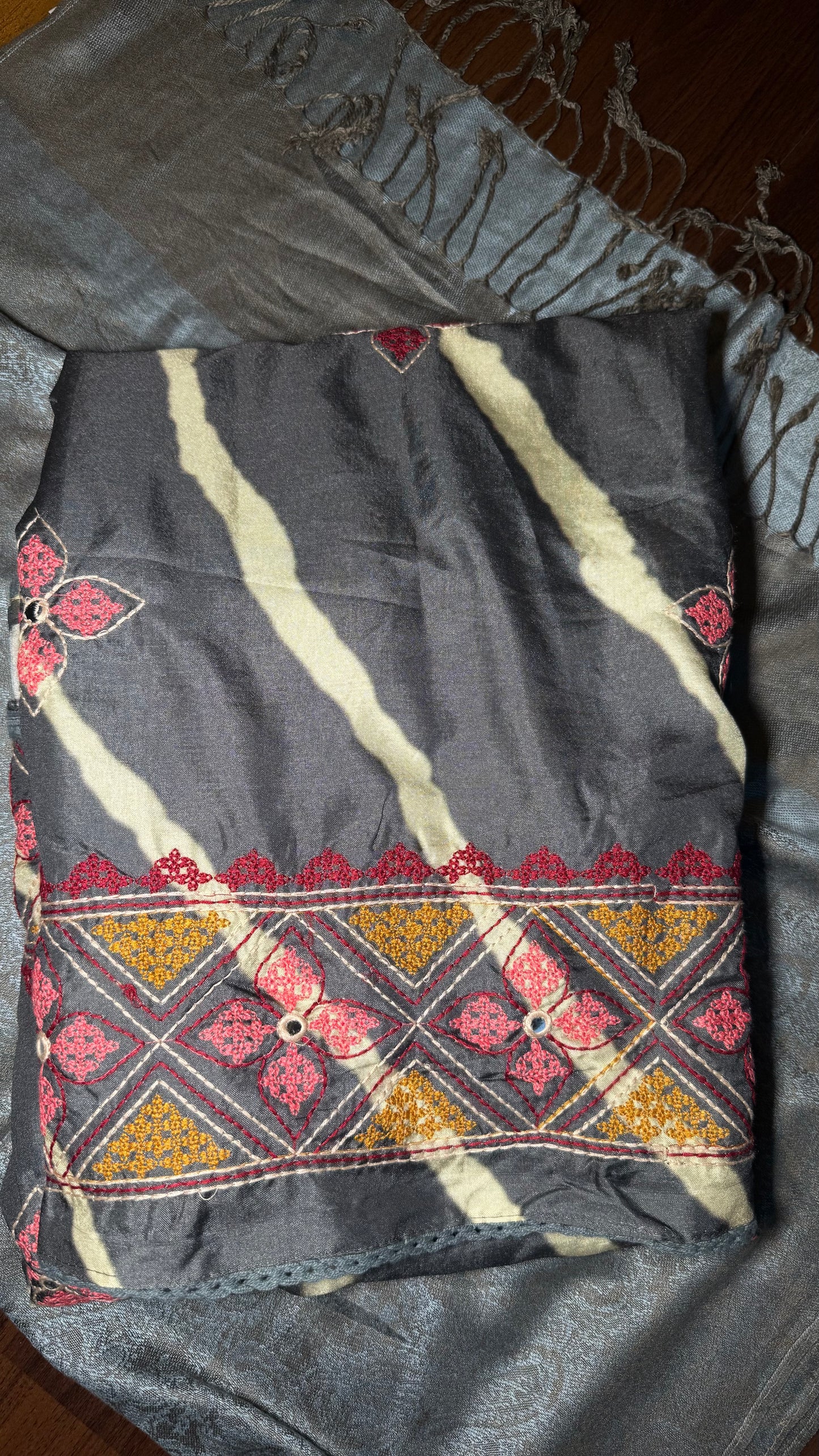 Kutchi embroidery saree