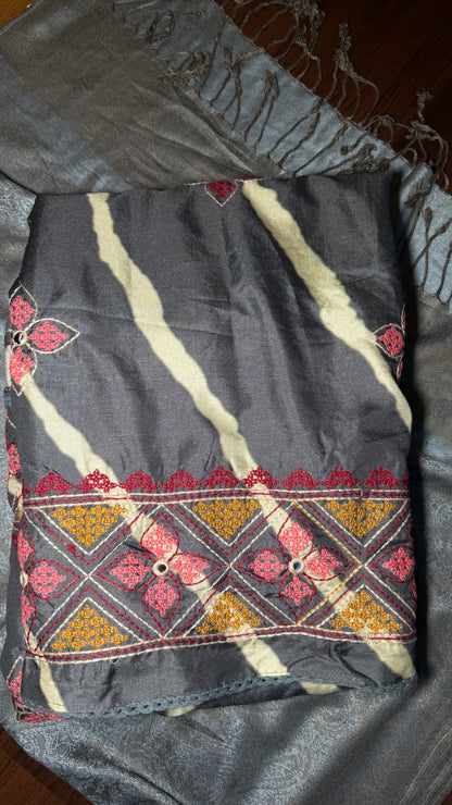 Kutchi embroidery saree