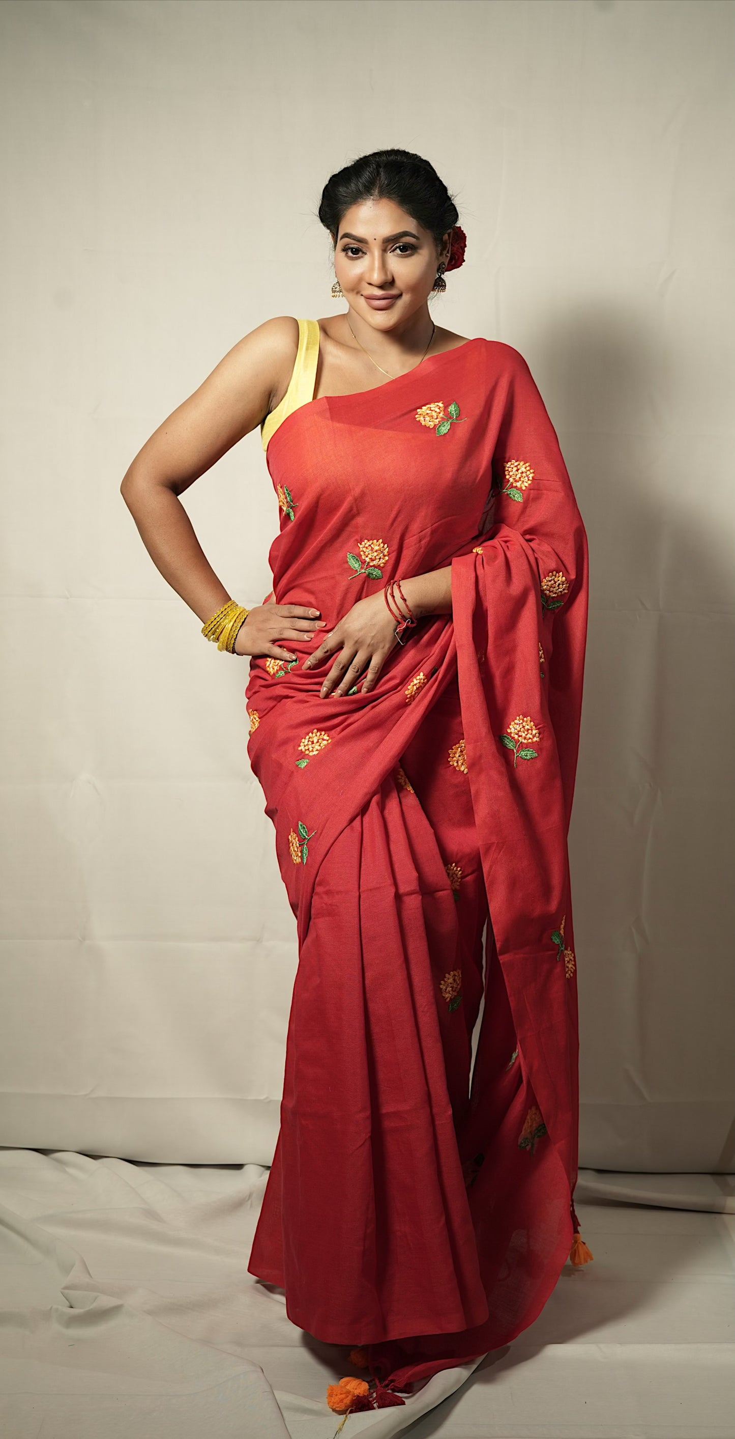 Mul Cotton flower Embroidery