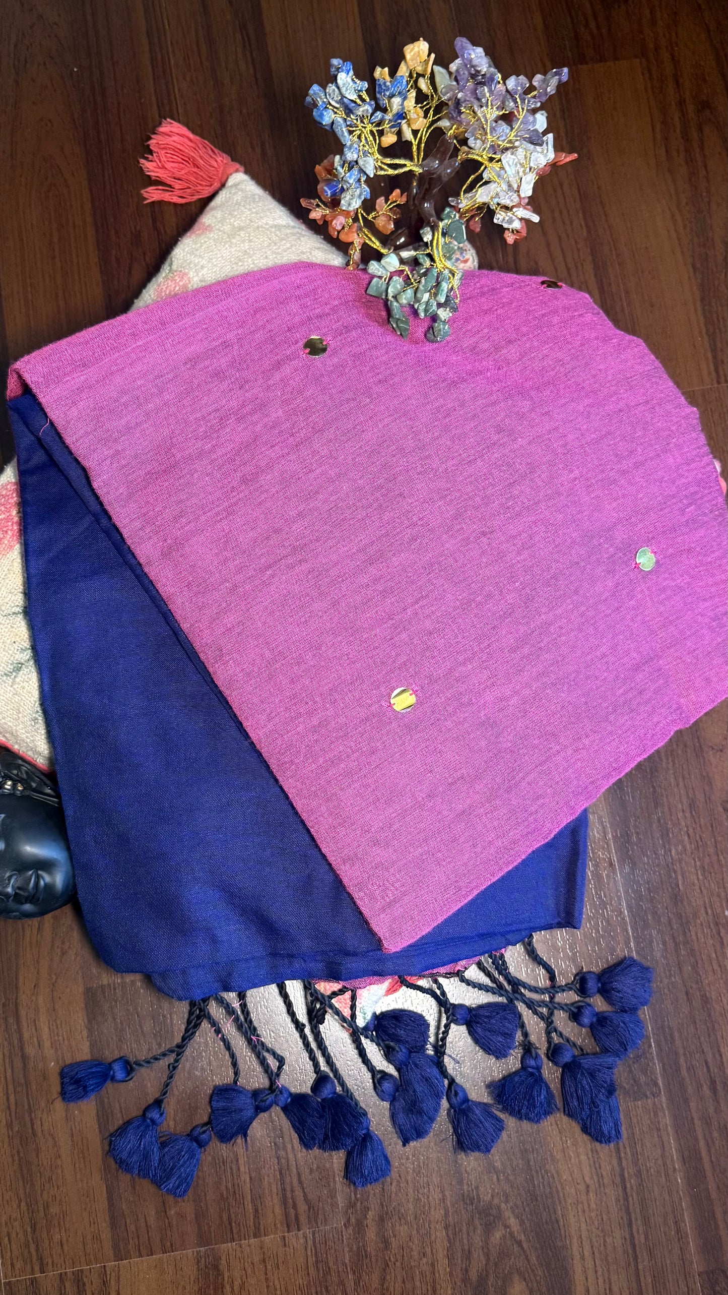 Two tone Khadi cotton with sequin