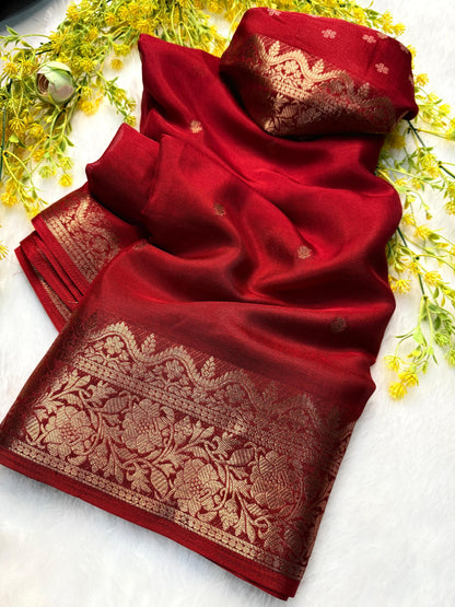 Crepe Silk with Premium Jacquard Zari