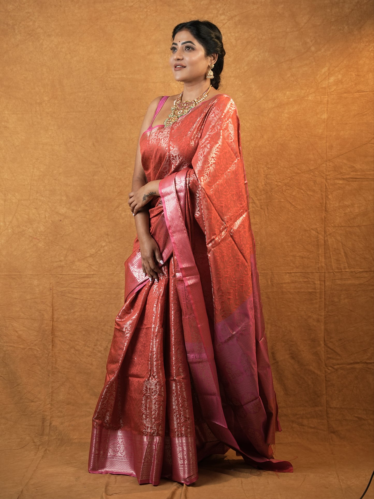 Semi silk pattu saree Gadwal collection