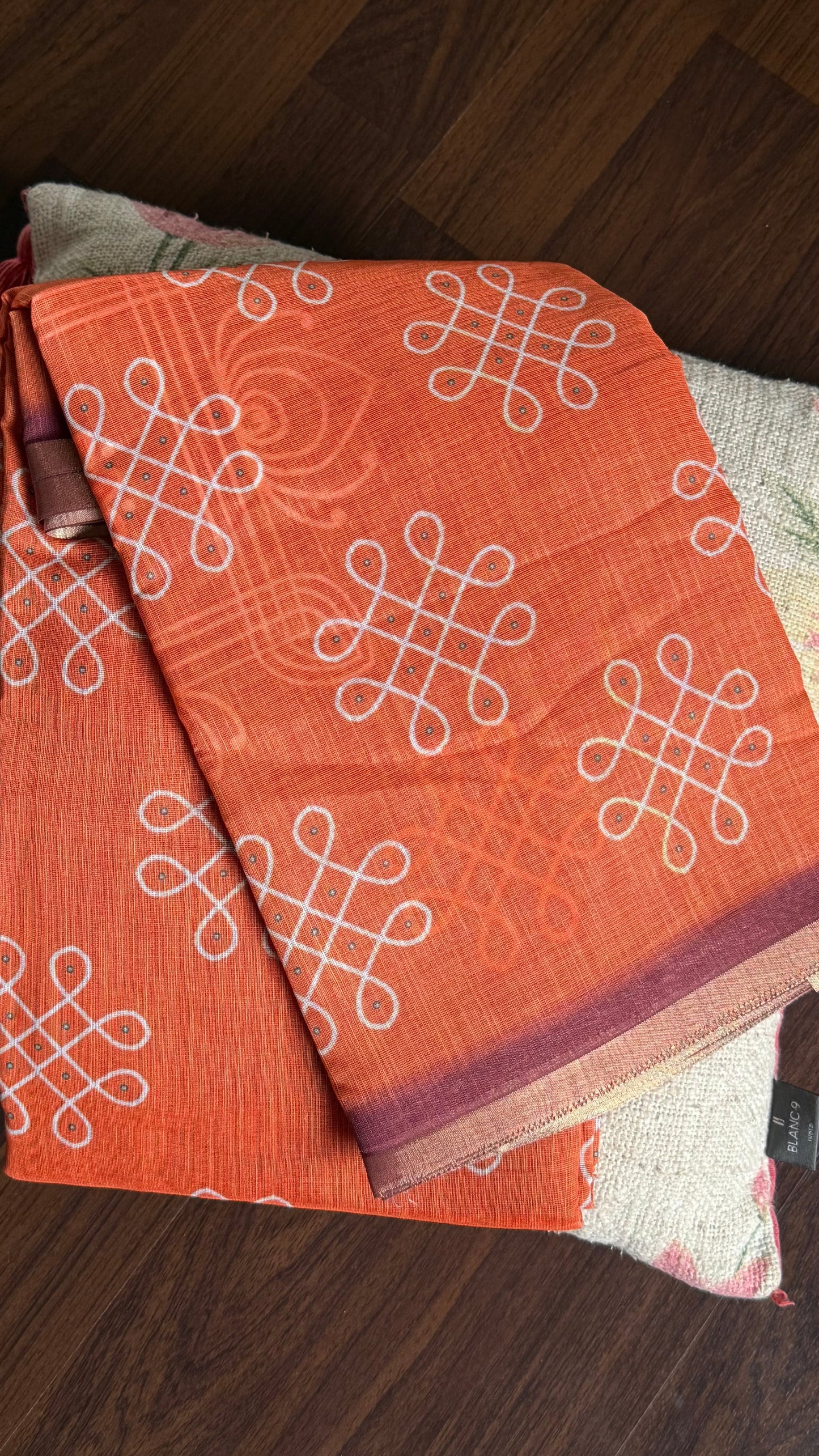 Kolam linen cotton sarees