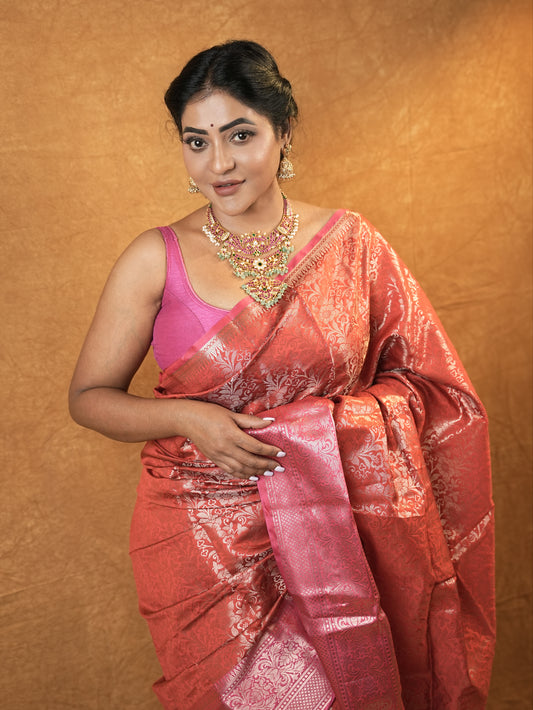 Semi silk pattu saree Gadwal collection