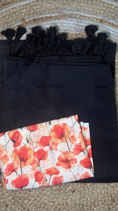 Khadi cotton saree with Kalamkari  blouse