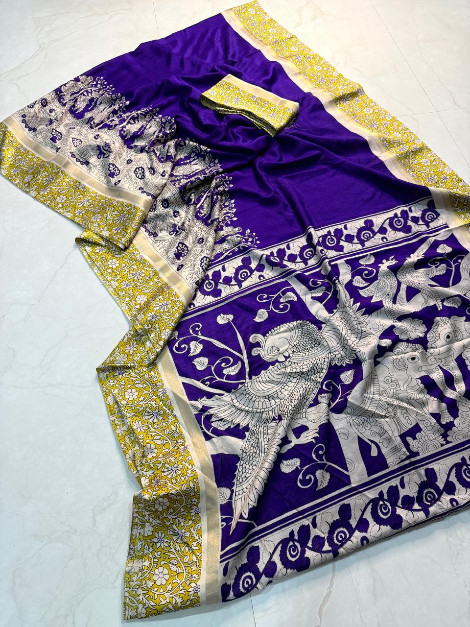 Cotton Silk Kalamkari Design