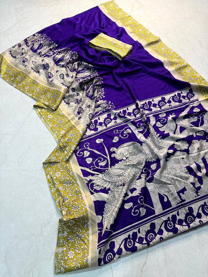 Cotton Silk Kalamkari Design