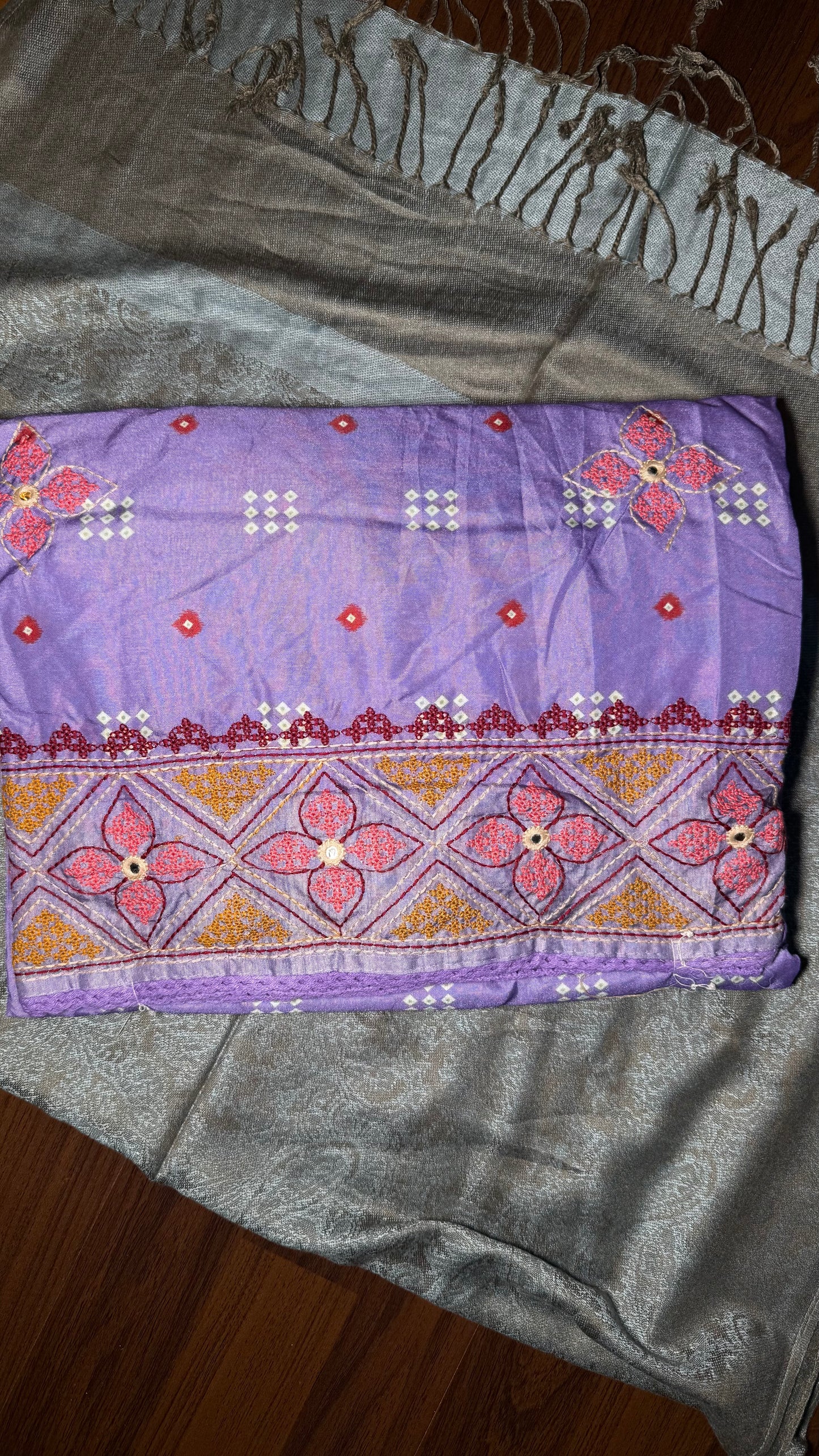 Kutchi embroidery saree