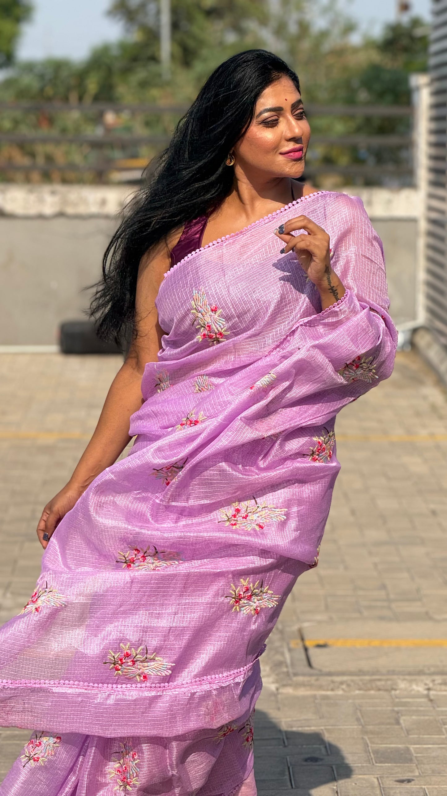 embroidery Kota saree