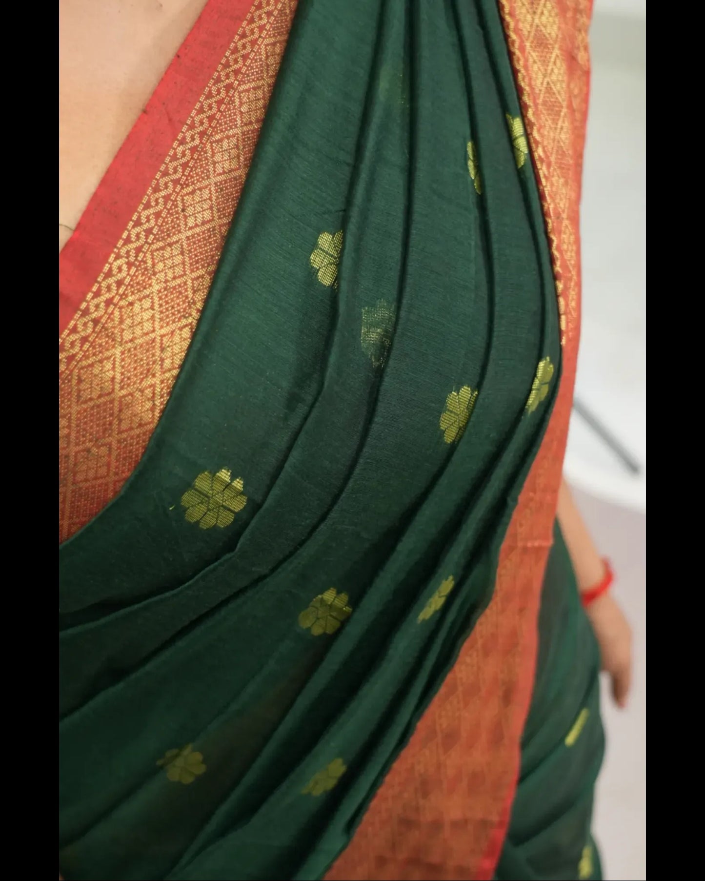 Maheshwari Cotton Silk with fine Zari