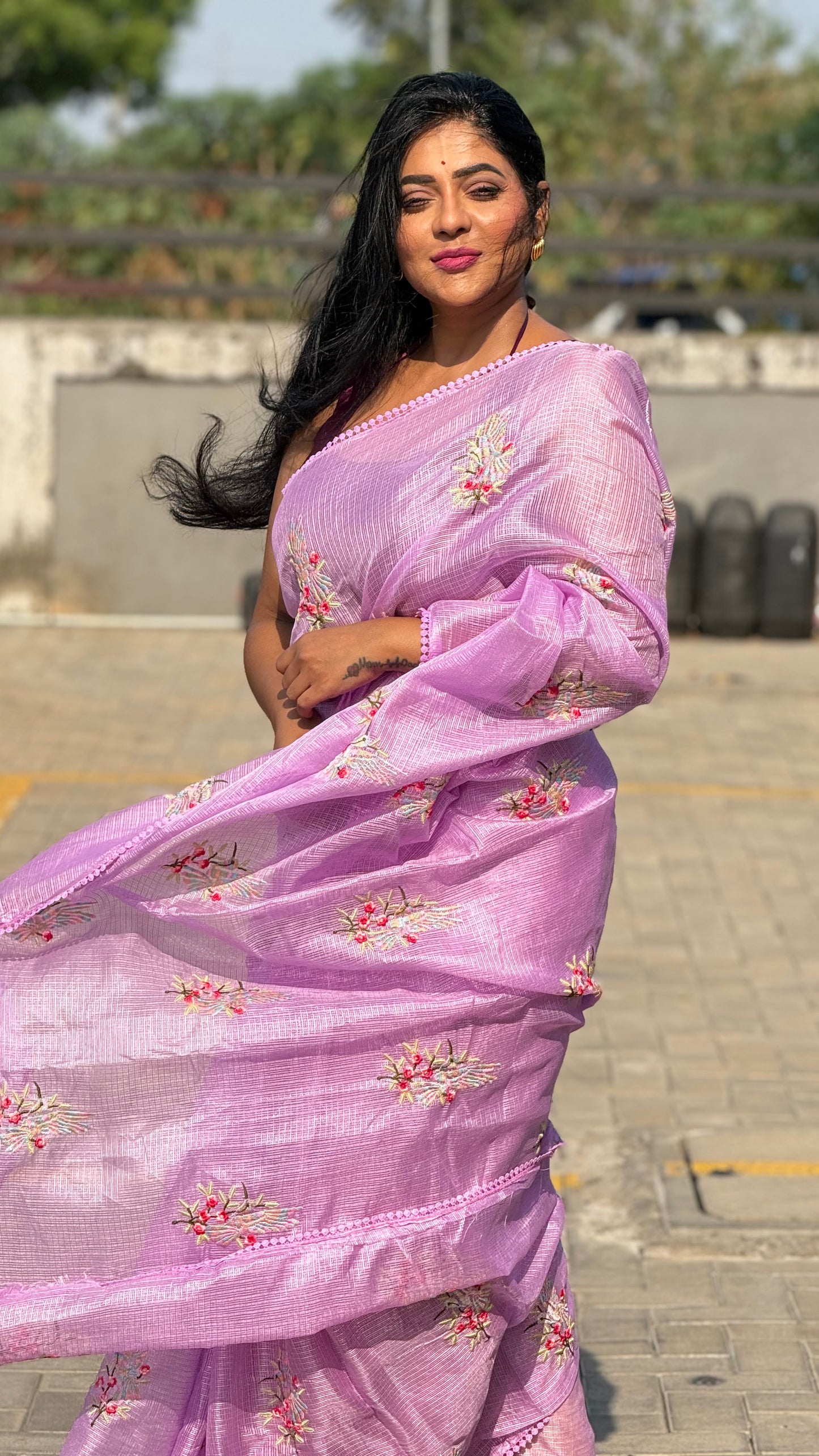 embroidery Kota saree