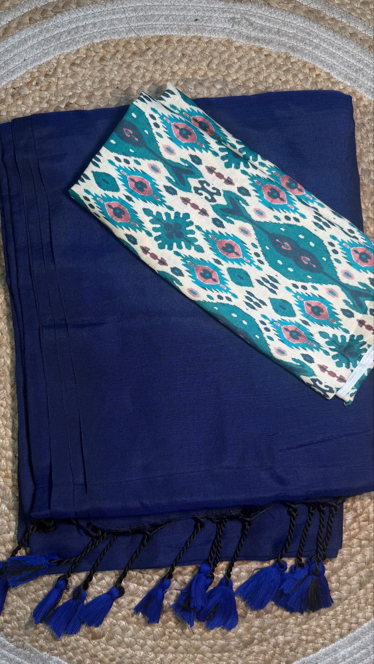 Khadi cotton saree with Kalamkari  blouse