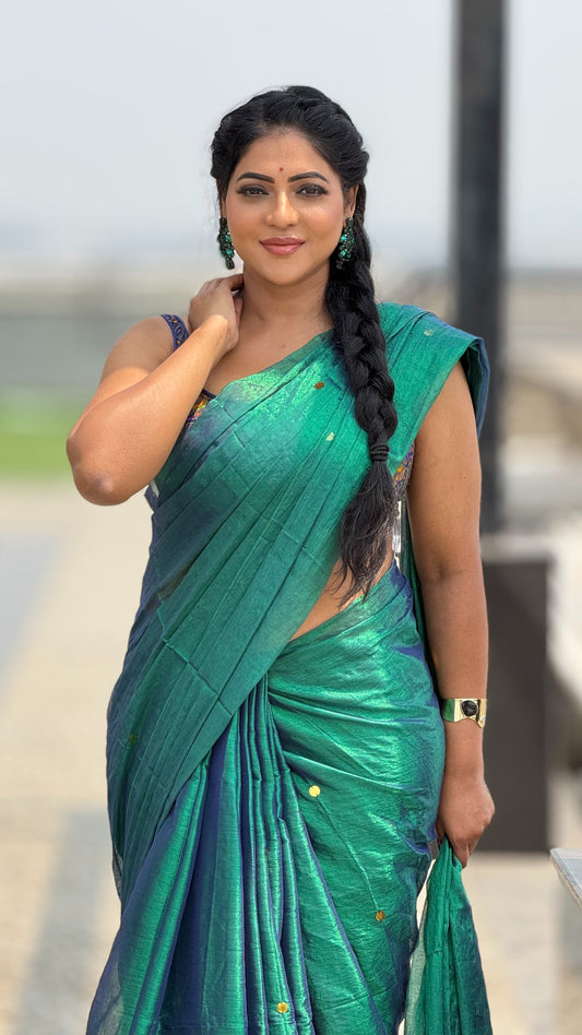 Raga tissue peacock saree