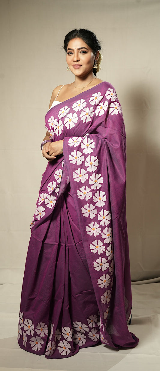 Khadi Cotton Hand Painted Floral pattern