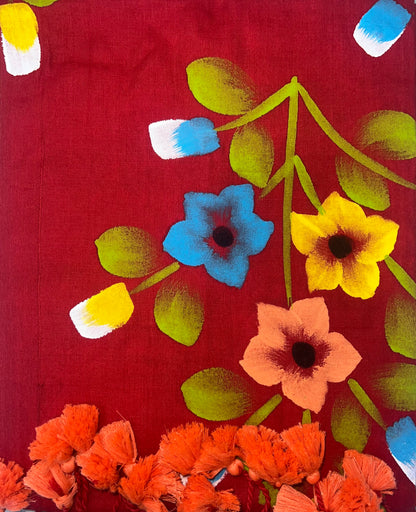 Khadi Cotton Hand Painted Floral pattern