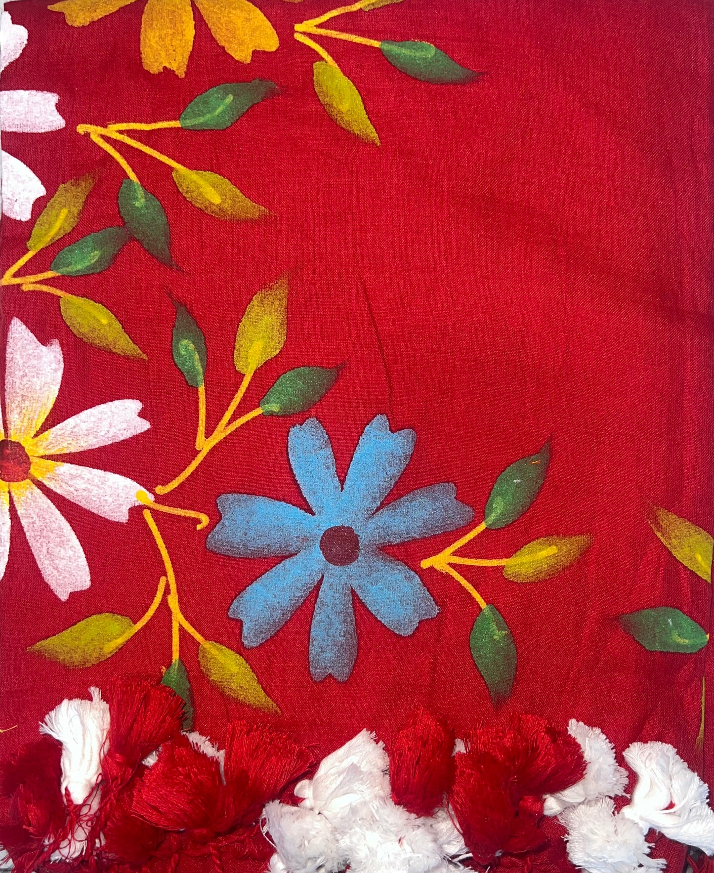 Khadi Cotton Hand Painted Floral pattern