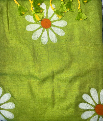 Khadi Cotton Hand Painted Sunflower