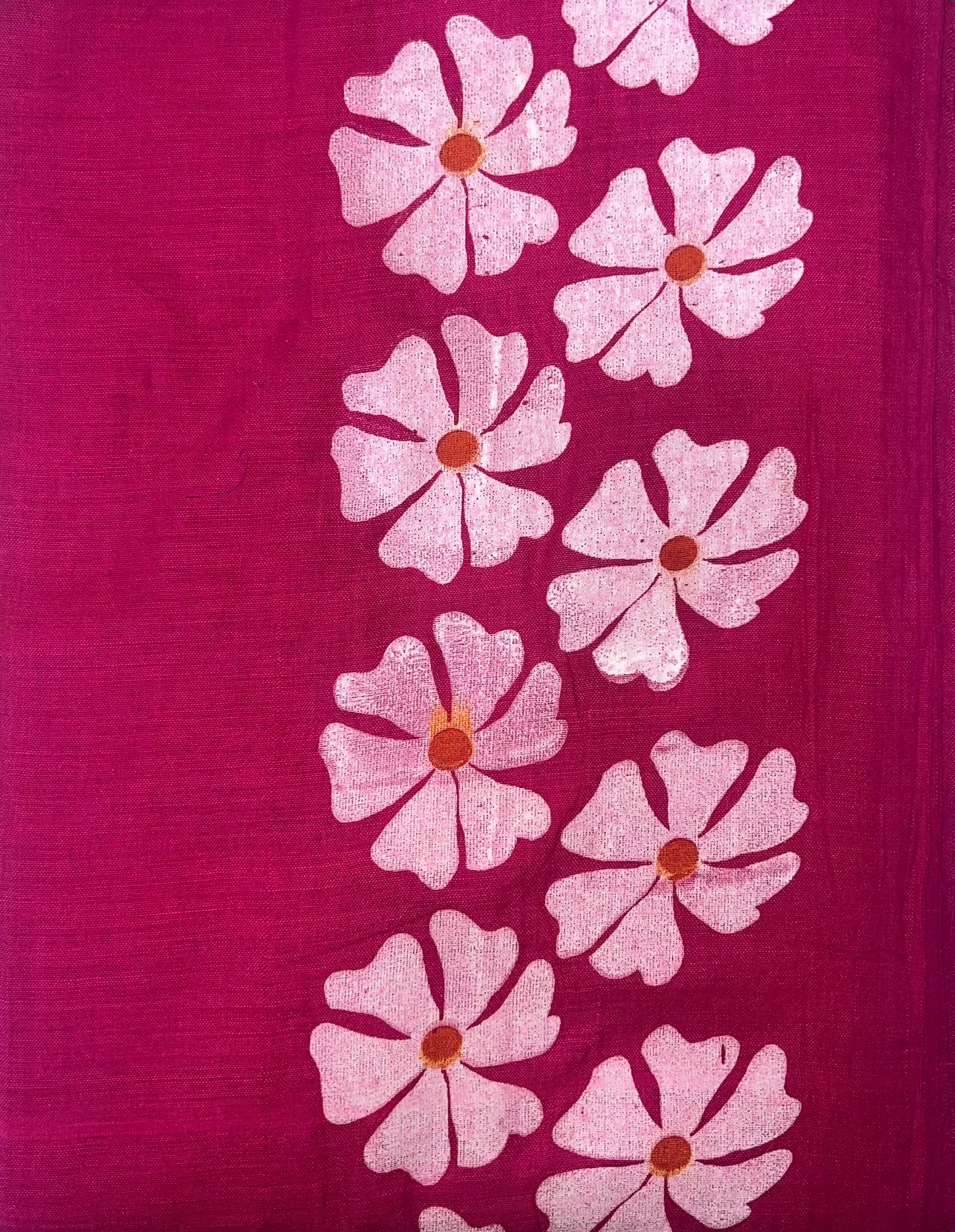 Khadi Cotton Hand Painted Floral pattern