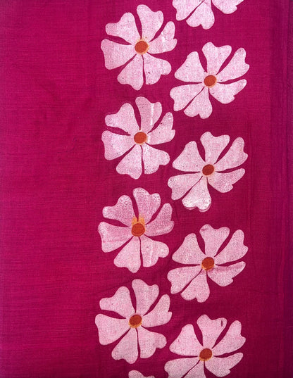 Khadi Cotton Hand Painted Floral pattern