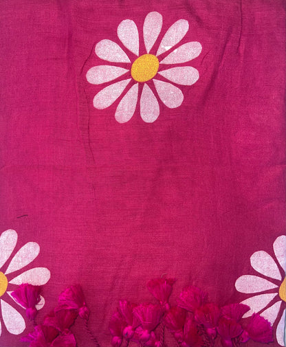 Khadi Cotton Hand Painted Sunflower