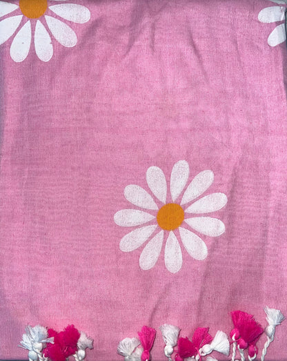 Khadi Cotton Hand Painted Sunflower