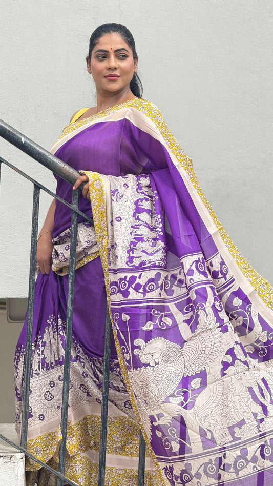 Cotton Silk Kalamkari Design