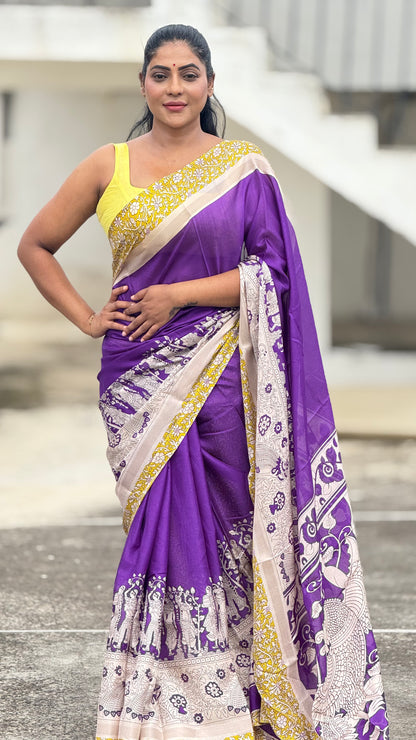 Cotton Silk Kalamkari Design