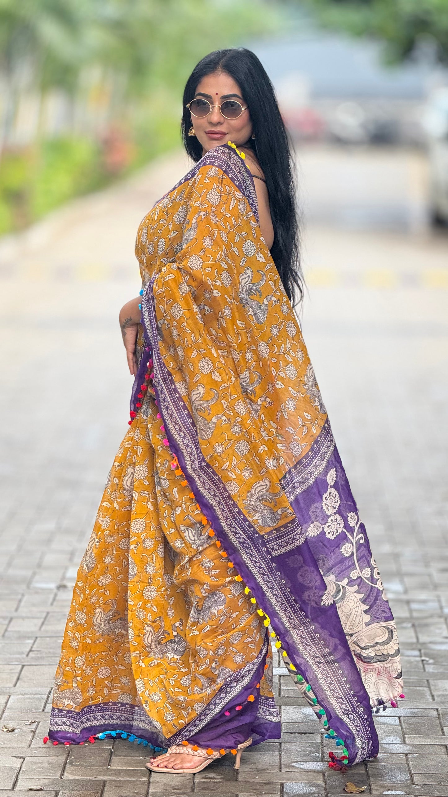 Mul Mul soft cotton with Kalamkari Print