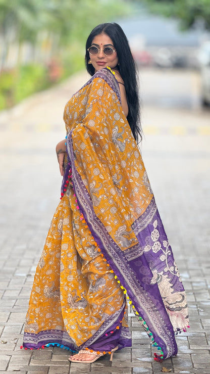 Mul Mul soft cotton with Kalamkari Print