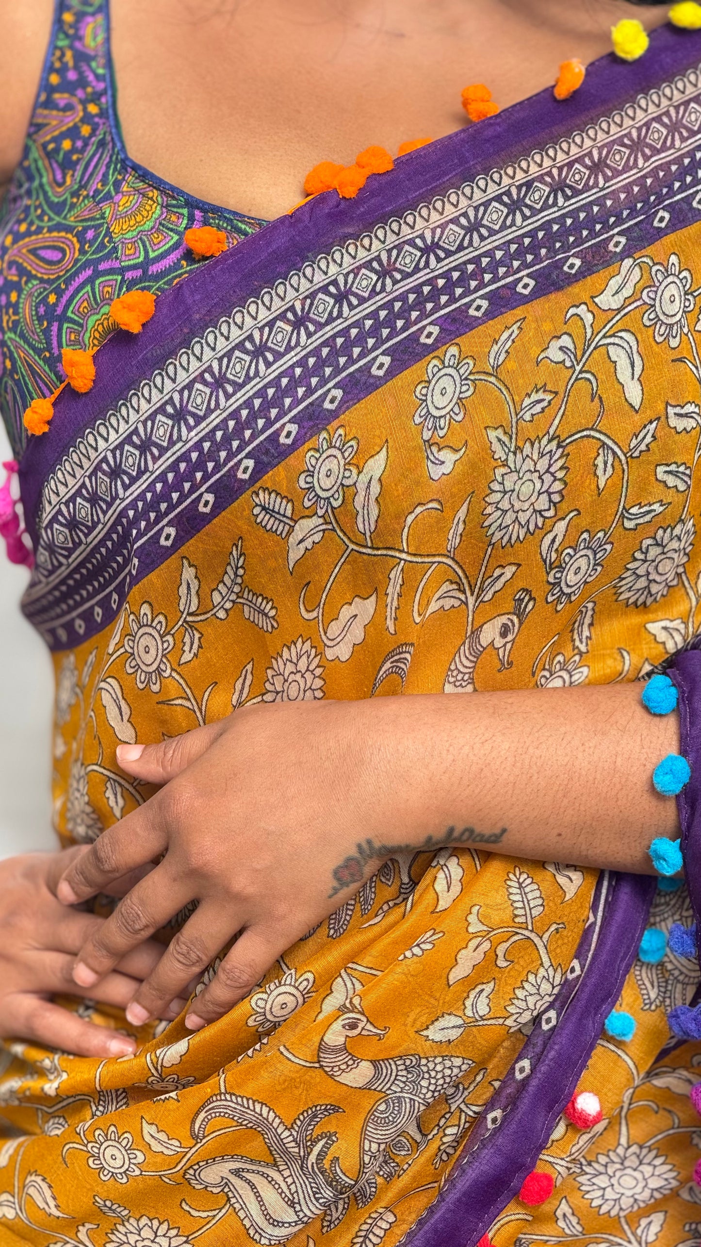 Mul Mul soft cotton with Kalamkari Print