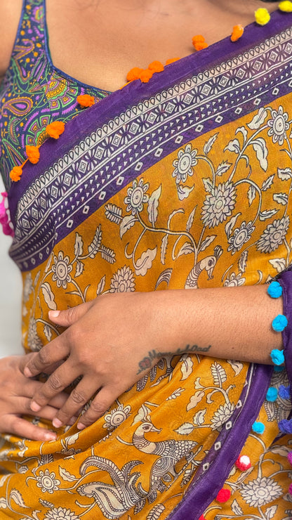 Mul Mul soft cotton with Kalamkari Print