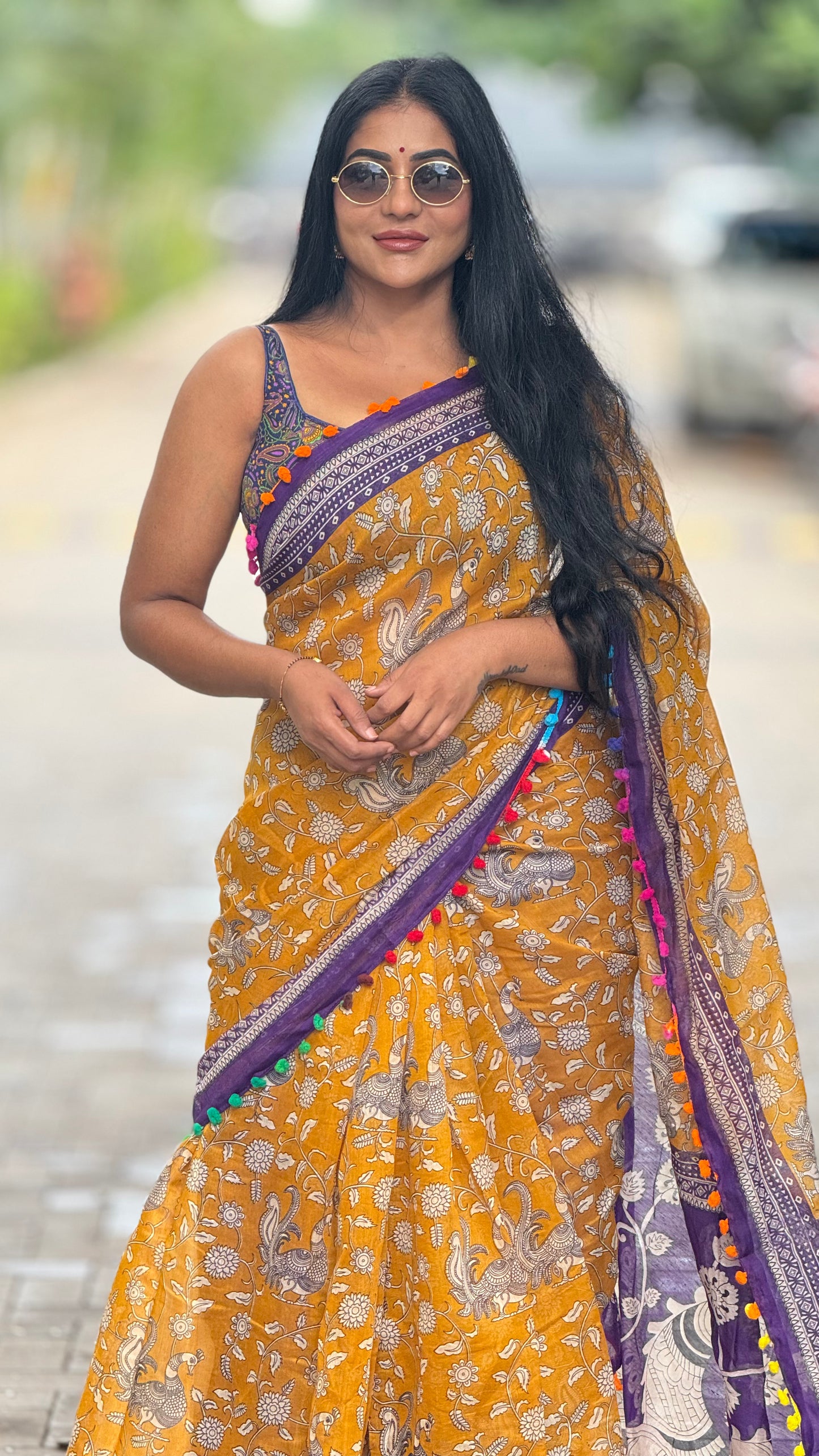 Mul Mul soft cotton with Kalamkari Print