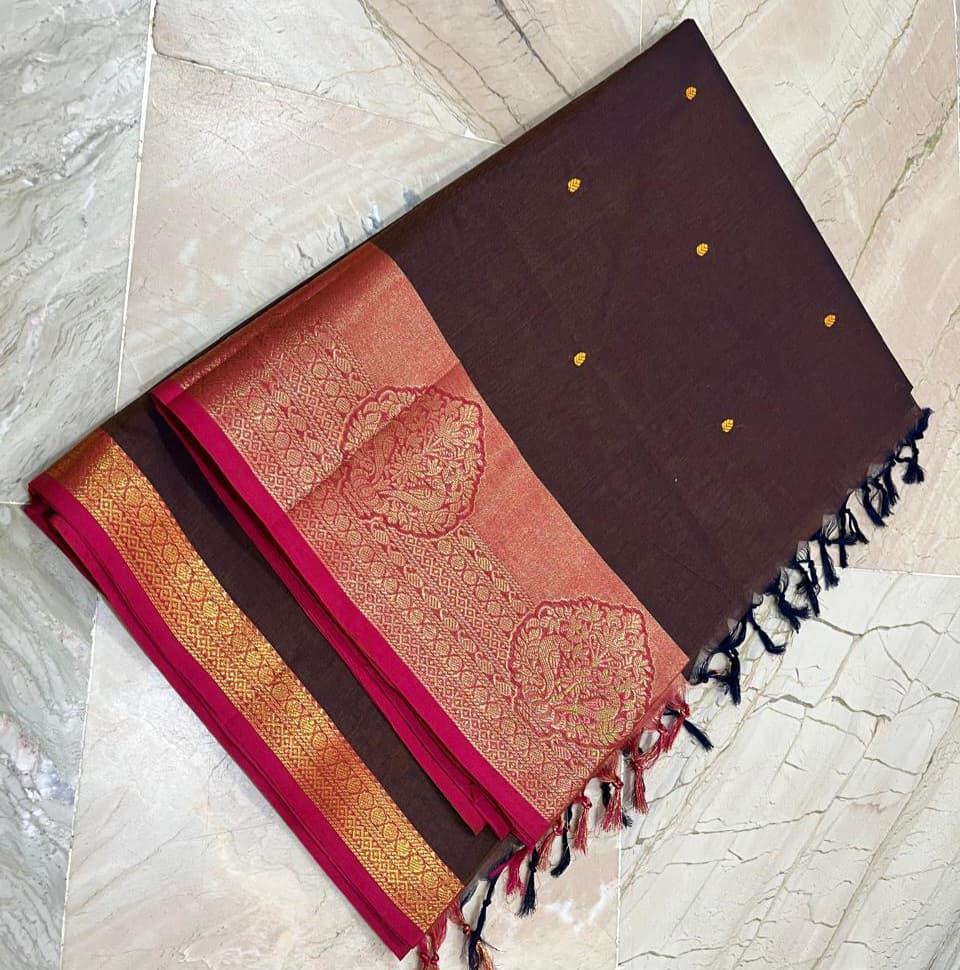 Dark chocolate collection  Pure chettinad cotton sarees